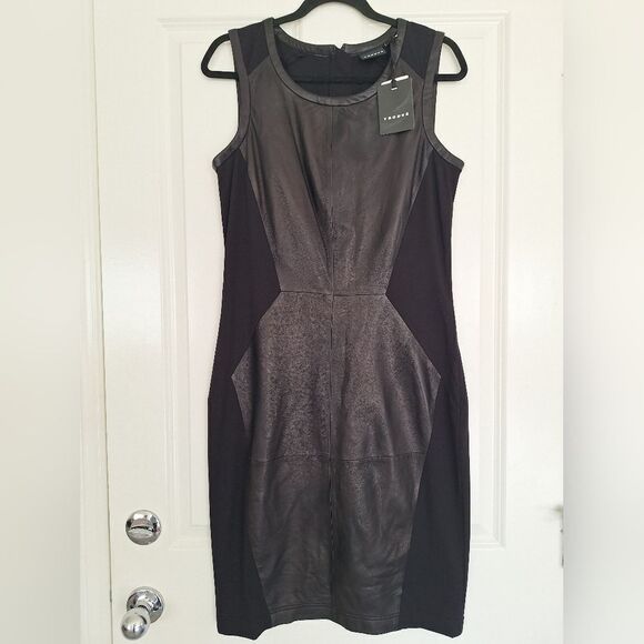 Trouve Genuaine Leather front panel dress size 10‎ - Picture 1 of 8